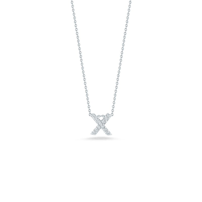 18k White Gold Initial X LoveLetter Necklace