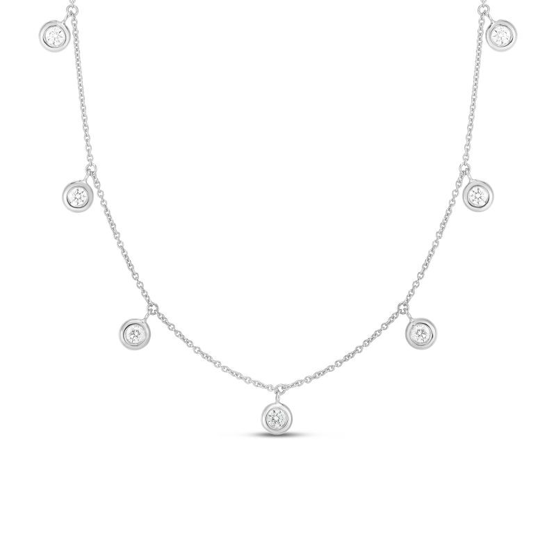 18k White Gold Diamond Dangling Necklace