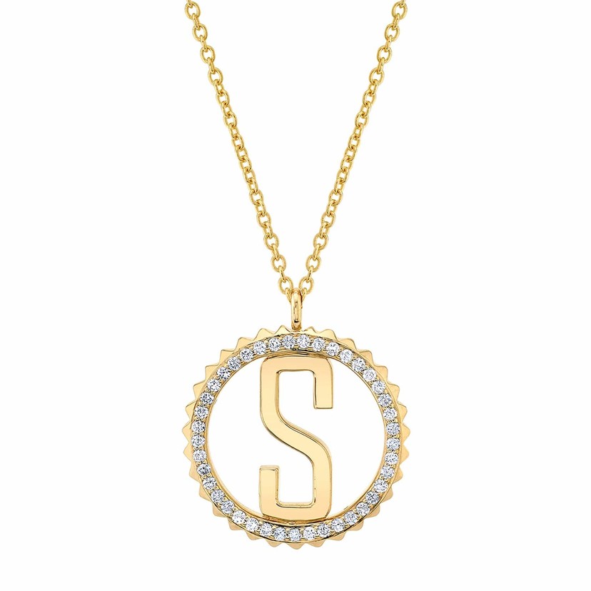 14k Yellow Gold Tetra S Initial Necklace